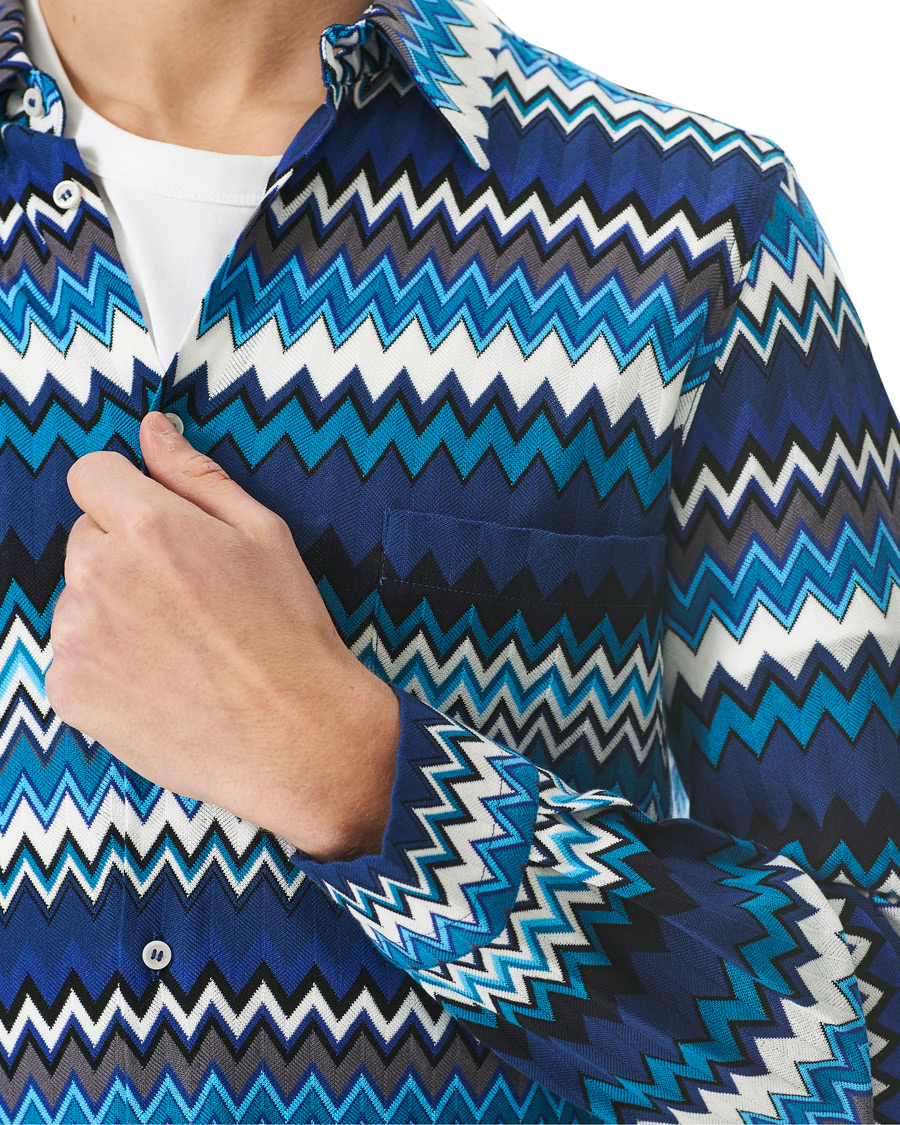 Herre | Skjorter | Missoni | Zig Zag Print Shirt Navy
