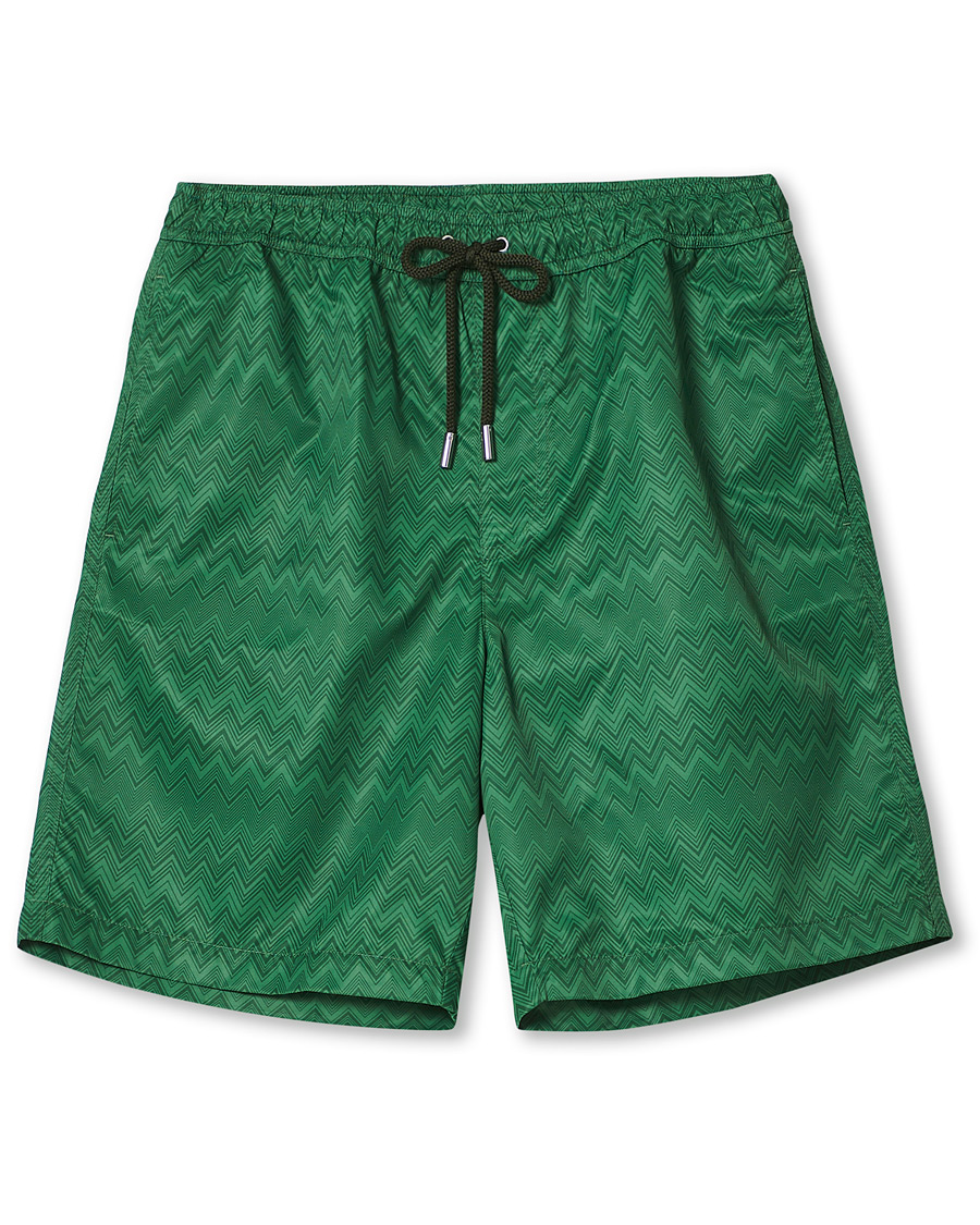 Herre | Badebukser | Missoni | Tonal Zig Zag Swim Shorts Dark Green