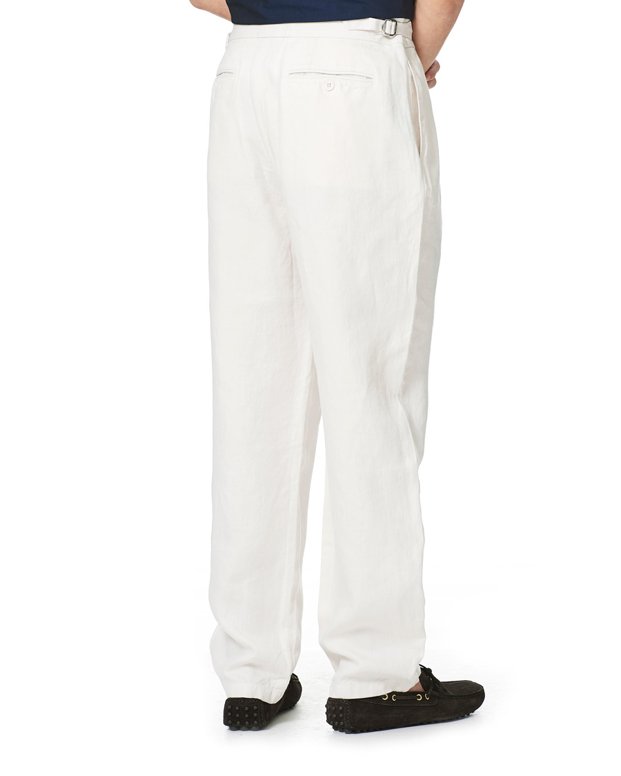 Herre | Bukser | Orlebar Brown | Lyford Relaxed Pleated Linen Trousers White Sand