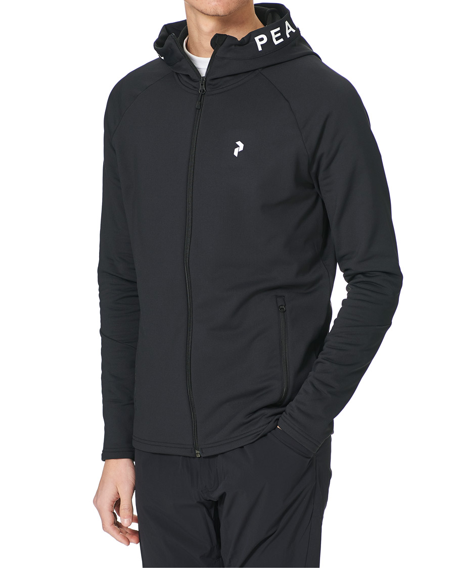 Herre | Trøjer | Peak Performance | Rider Zip Hood Fleece Black