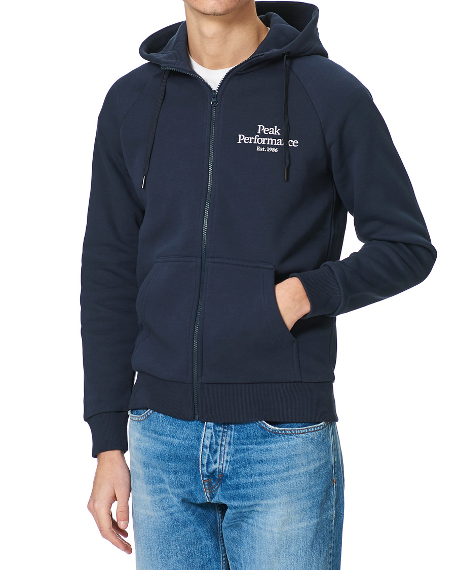 Herre | Trøjer | Peak Performance | Original Logo Full Zip Hoodie Blue Shadow