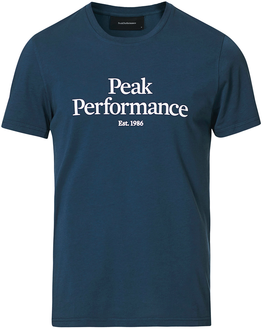Herre | T-Shirts | Peak Performance | Original Logo Crew Neck Tee Blue Steel