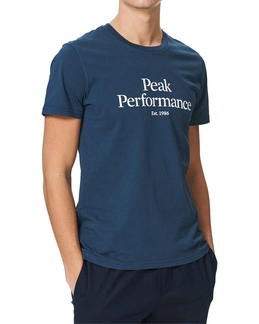 Herre | T-Shirts | Peak Performance | Original Logo Crew Neck Tee Blue Steel