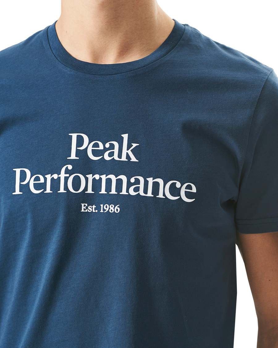Herre | T-Shirts | Peak Performance | Original Logo Crew Neck Tee Blue Steel
