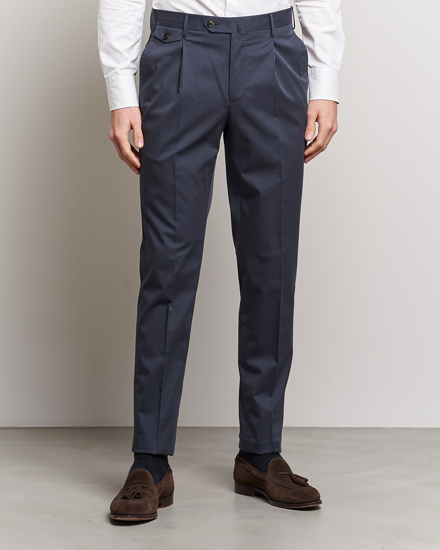 Herre | PT01 | PT01 | Gentleman Fit Silkochino Trousers Navy
