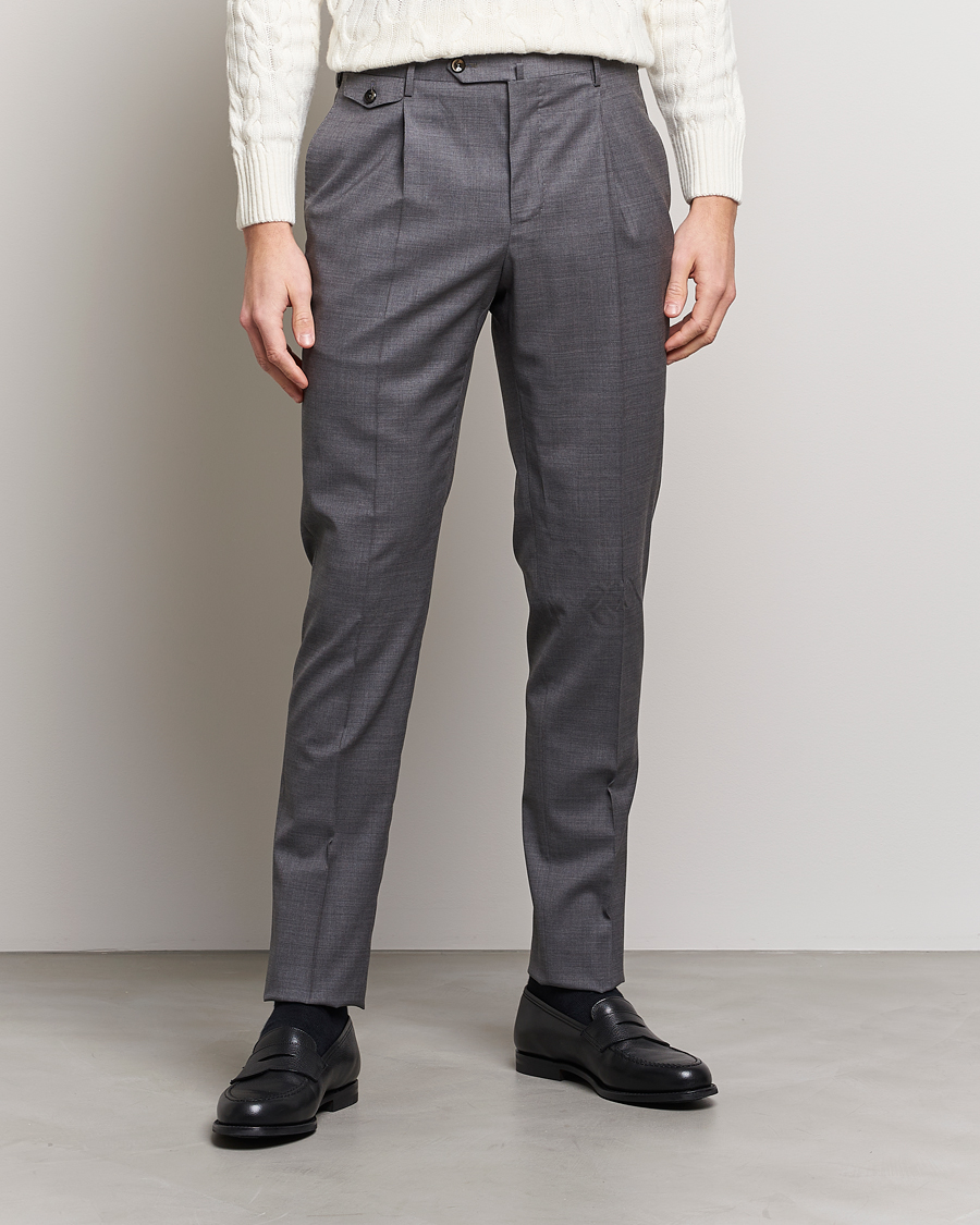 Herre |  | PT01 | Gentleman Fit Wool Trousers Medium Grey