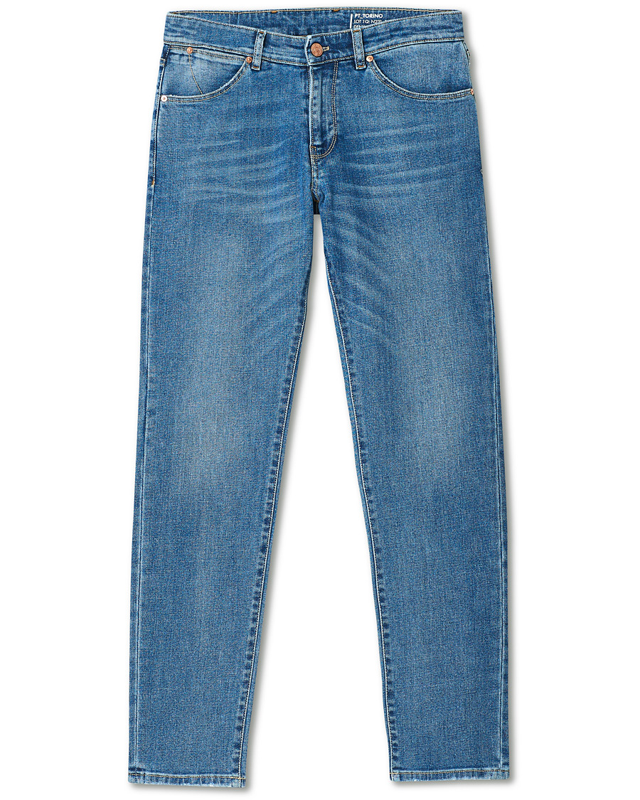 Herre | Jeans | PT01 | Slim Fit Stretch Denim Light Blue Wash