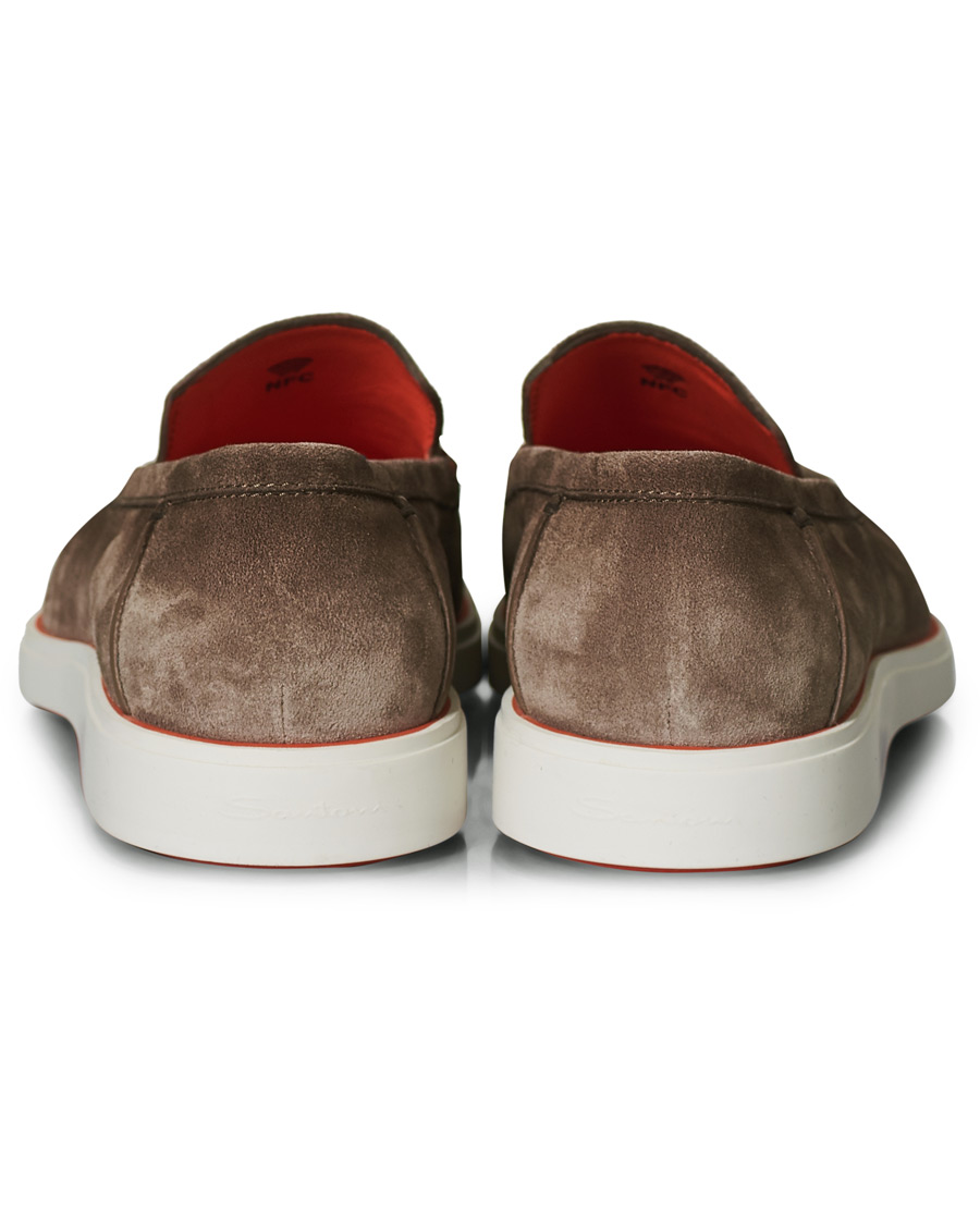 Herre | Santoni Summer Loafer Light Grey Suede | Santoni | Summer Loafer Light Grey Suede