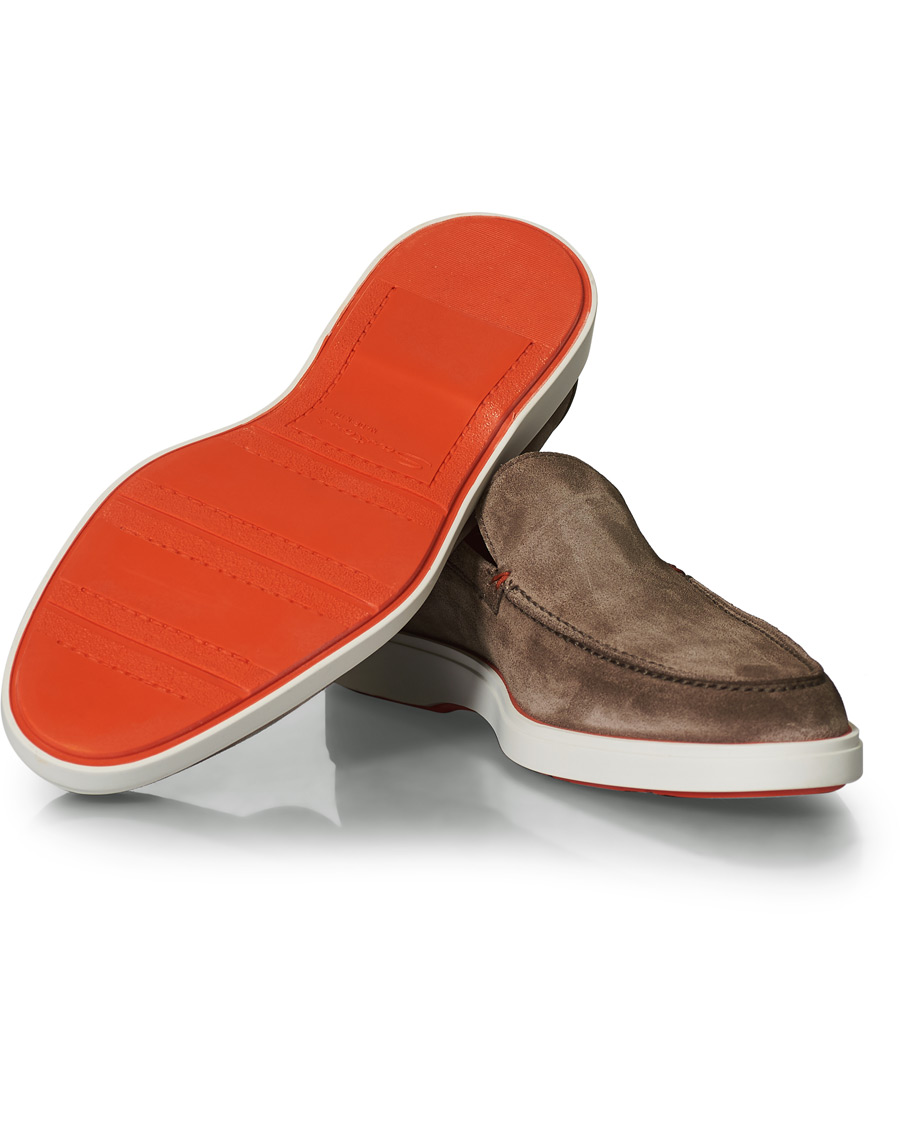 Herre | Santoni Summer Loafer Light Grey Suede | Santoni | Summer Loafer Light Grey Suede