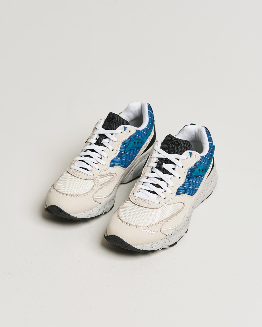 Herre | Saucony Grid Hurricane Sneaker Cream/Blue | Saucony | Grid Hurricane Sneaker Cream/Blue