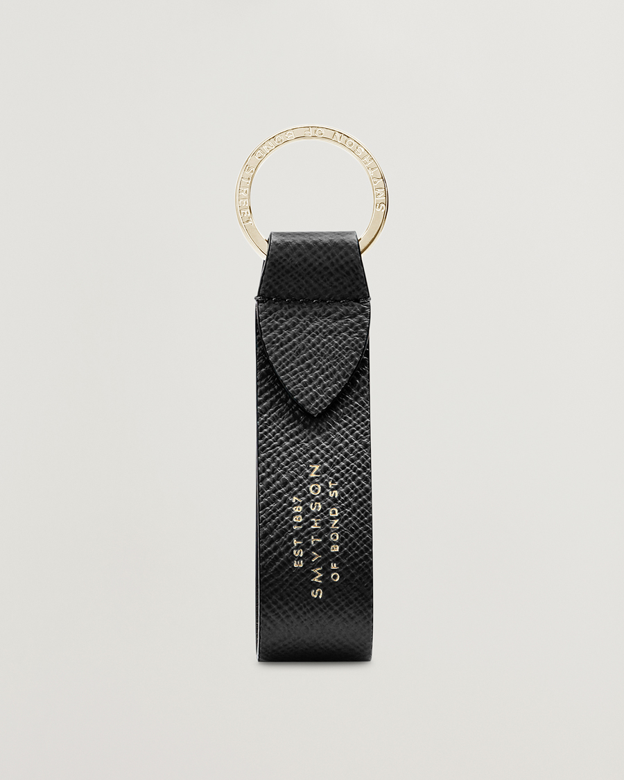 Herre | Nøgleringe | Smythson | Panama Leather Keyring Black