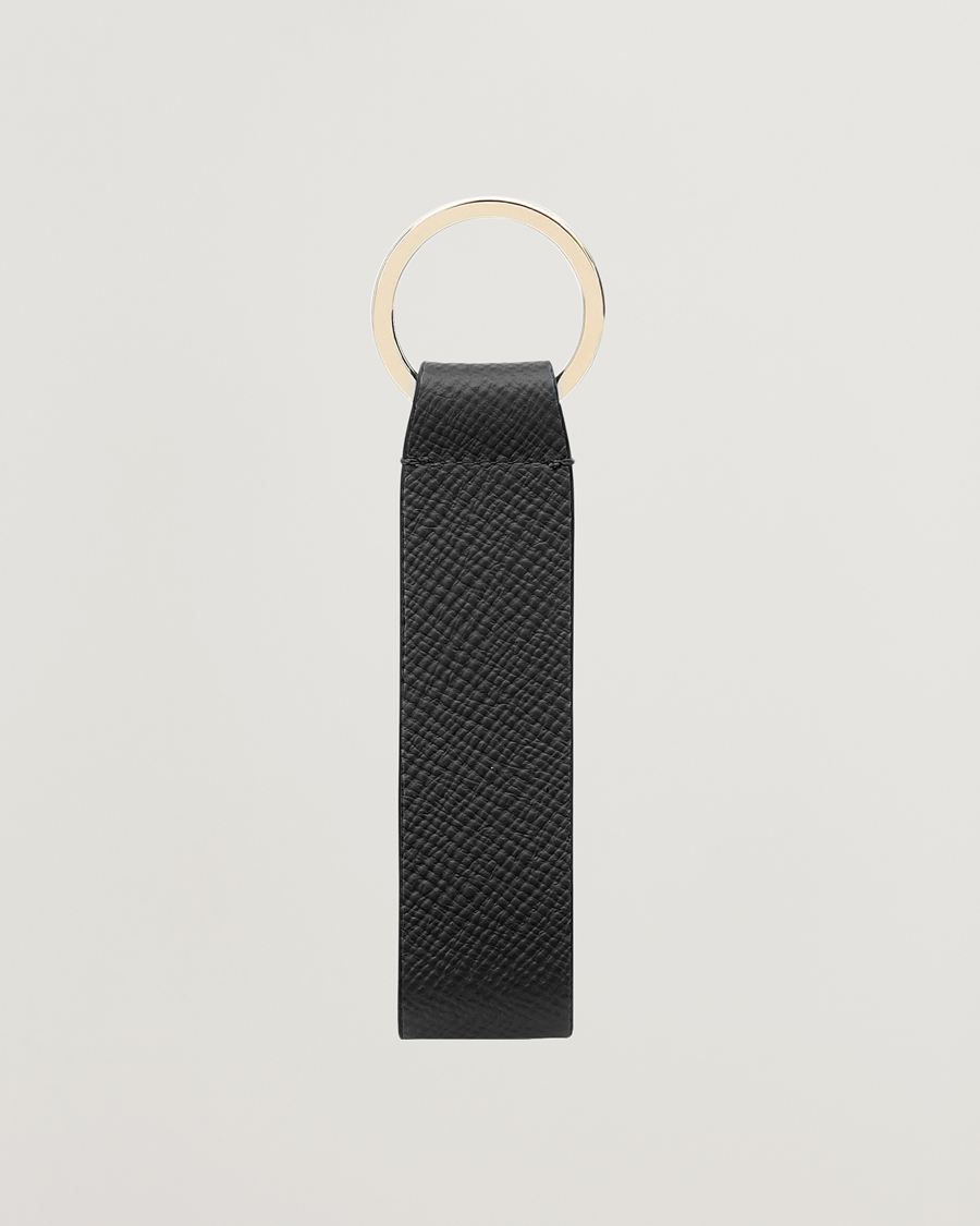 Men | Smythson | Smythson | Panama Leather Keyring Black