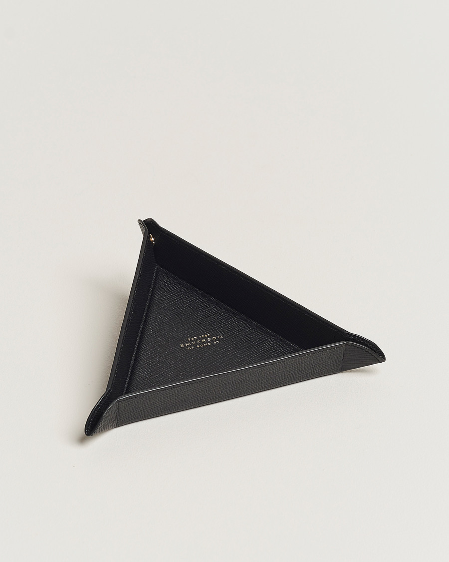 Herre | Smythson Panama Leather Coin Tray Black | Smythson | Panama Leather Coin Tray Black