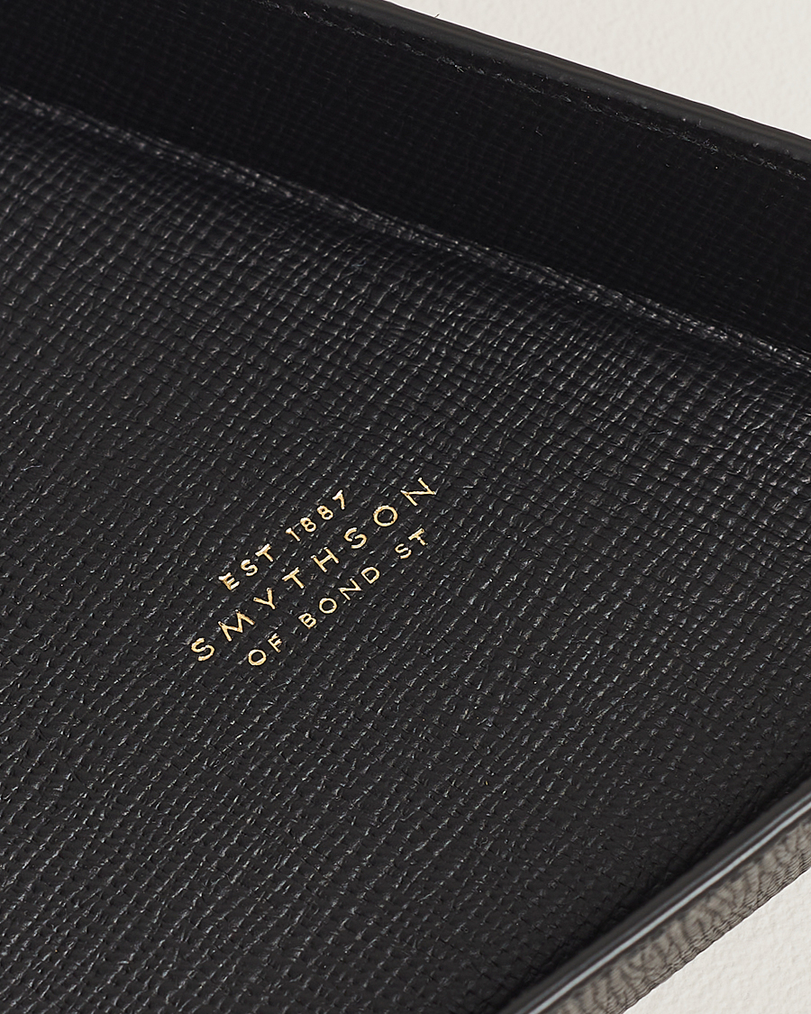 Herre | Smythson Panama Leather Coin Tray Black | Smythson | Panama Leather Coin Tray Black