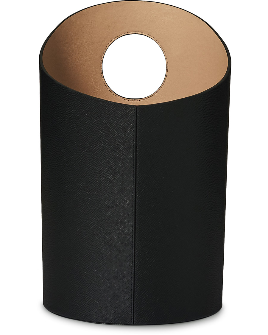 Herre | Smythson Panama Waste Paper Bin Black | Smythson | Panama Waste Paper Bin Black