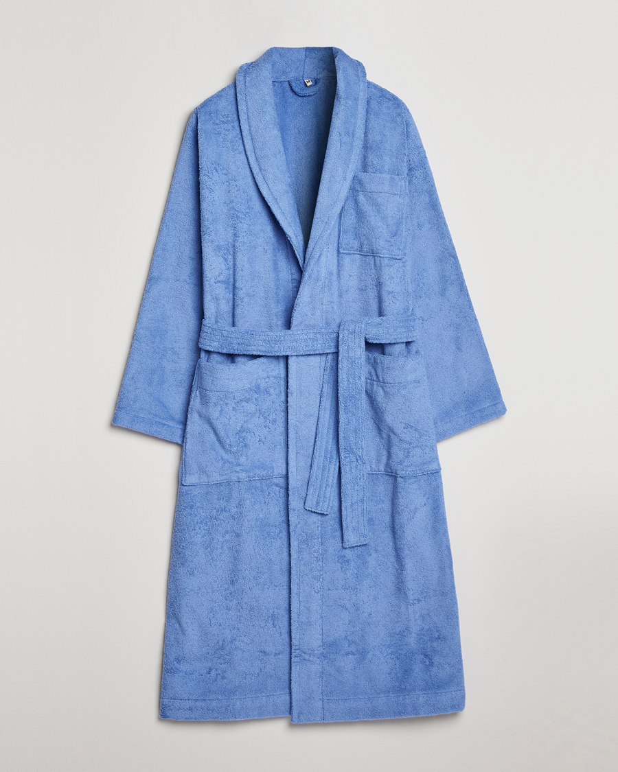 Herre |  | Tekla | Organic Terry Classic Bathrobe Clear Blue