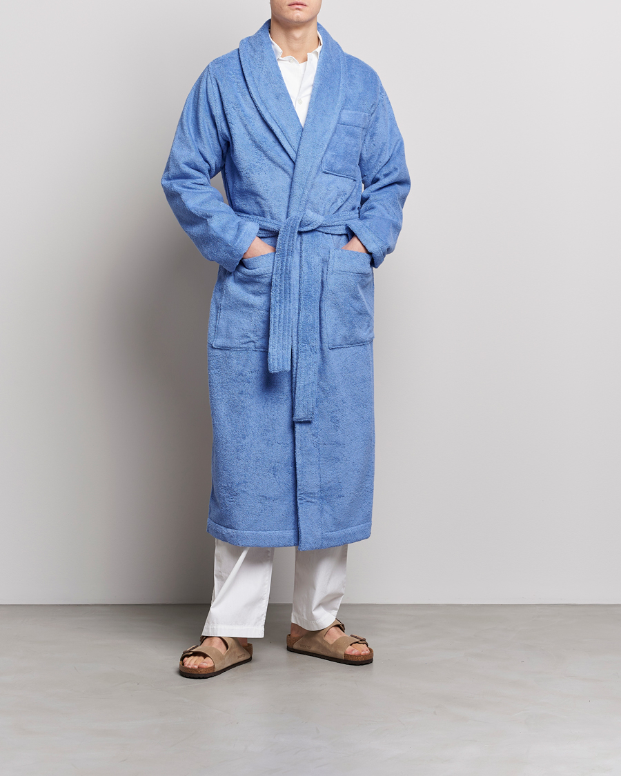 Herre | Pyjamas & Morgenkåber | Tekla | Organic Terry Classic Bathrobe Clear Blue