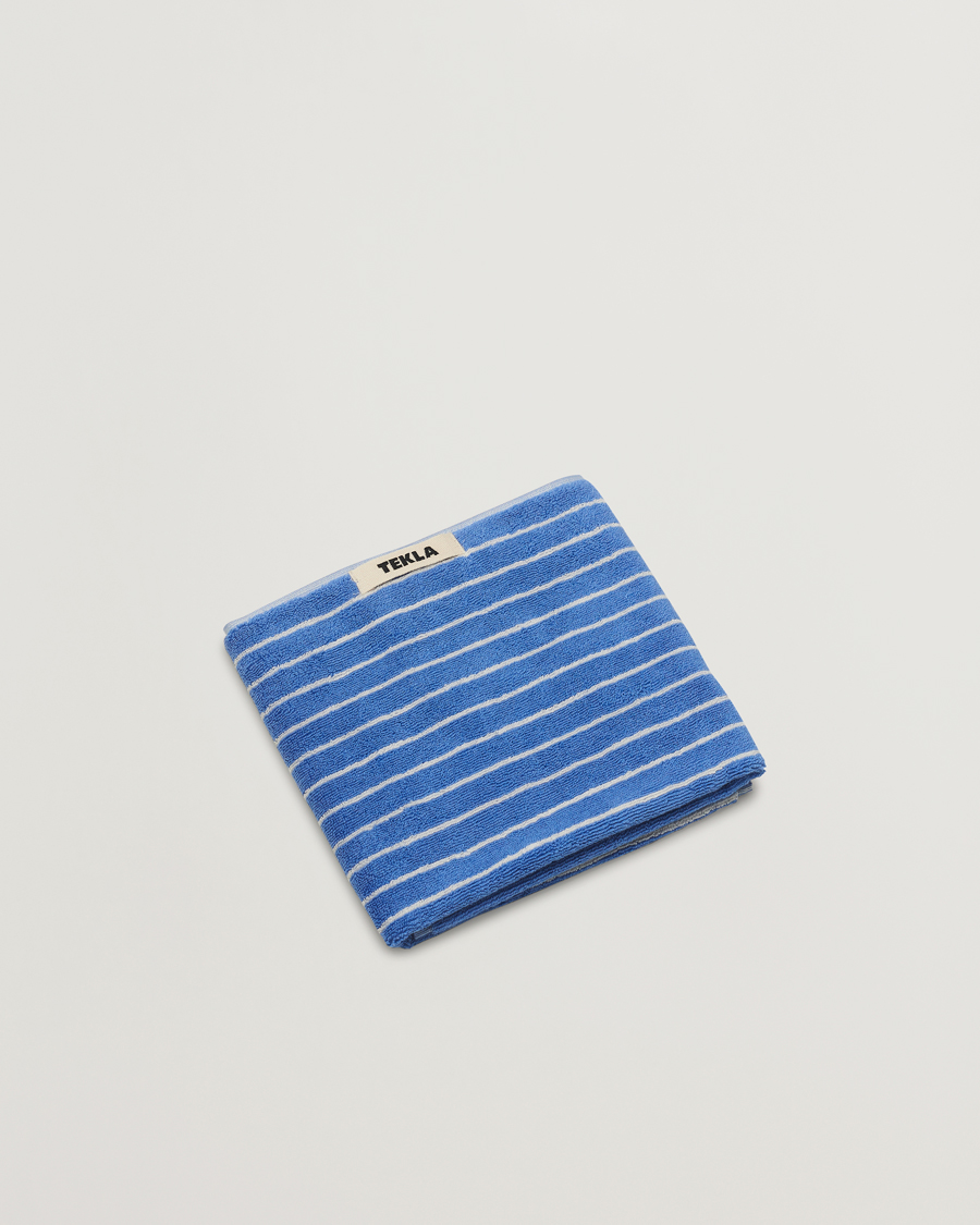 Herre | Tekla Organic Terry Hand Towel Clear Blue Stripes | Tekla | Organic Terry Hand Towel Clear Blue Stripes