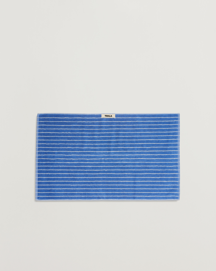 Herre | Tekla Organic Terry Hand Towel Clear Blue Stripes | Tekla | Organic Terry Hand Towel Clear Blue Stripes