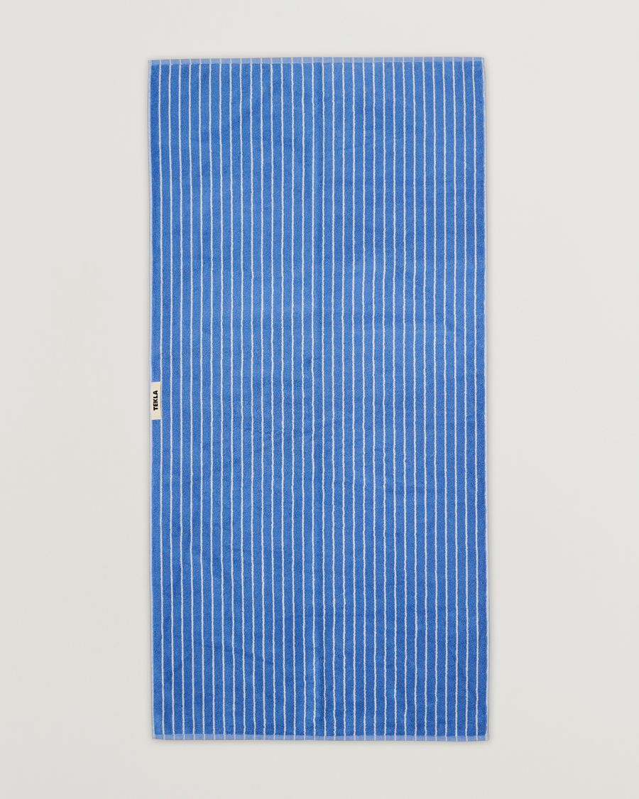 Herre | Til hygge i hjemmet | Tekla | Organic Terry Bath Towel Clear Blue Stripes