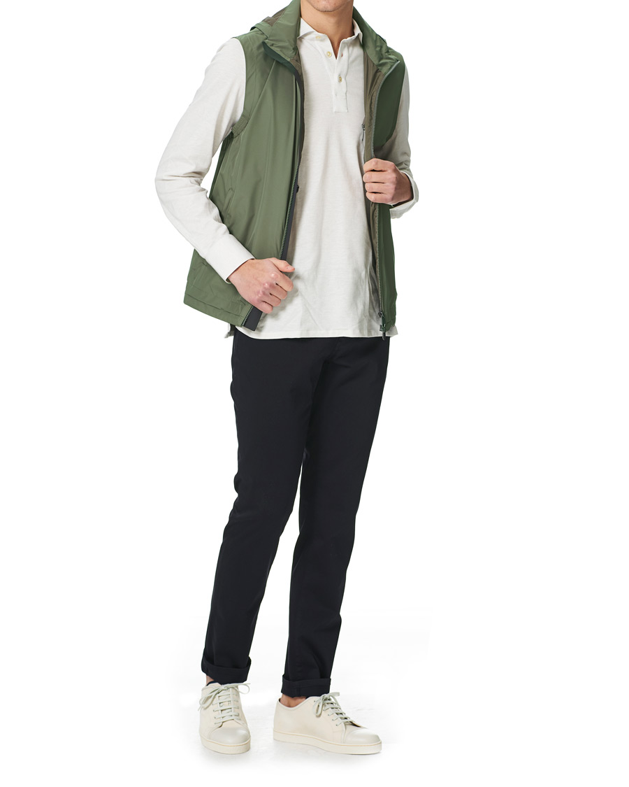 Herre | Jakker | Z Zegna | Hooded Microfiber Vest Olive