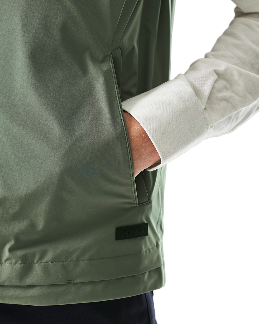 Herre | Jakker | Z Zegna | Hooded Microfiber Vest Olive