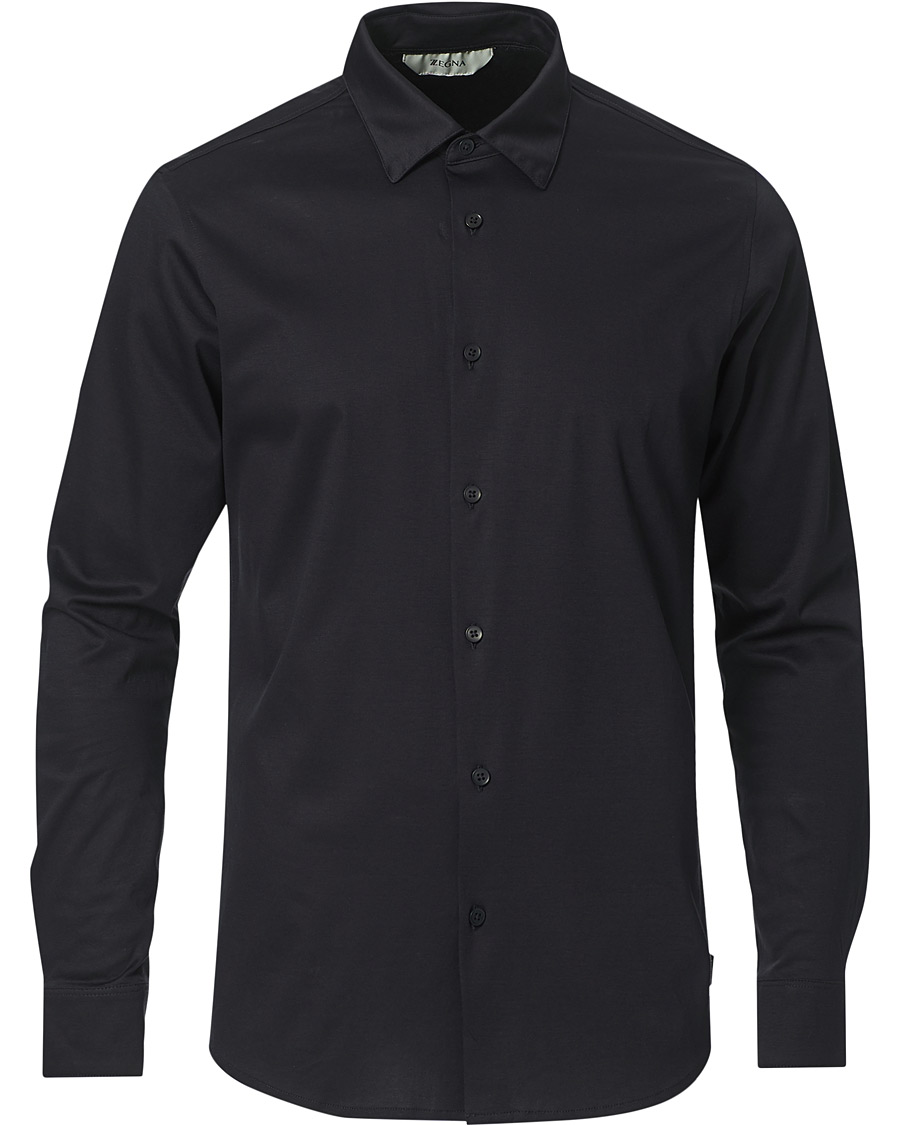 Herre | Skjorter | Z Zegna | Soft Jersey Shirt Navy