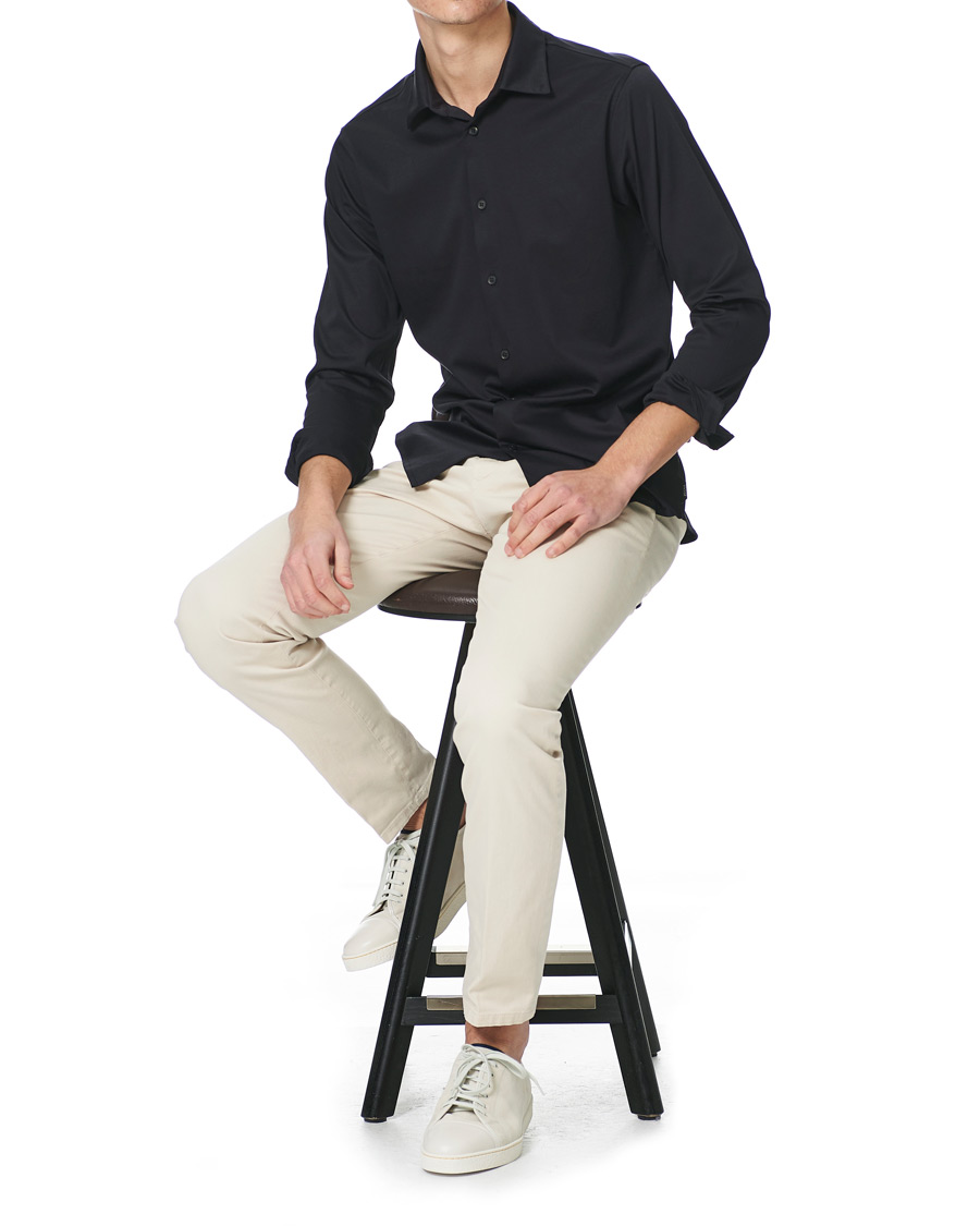 Herre | Skjorter | Z Zegna | Soft Jersey Shirt Navy