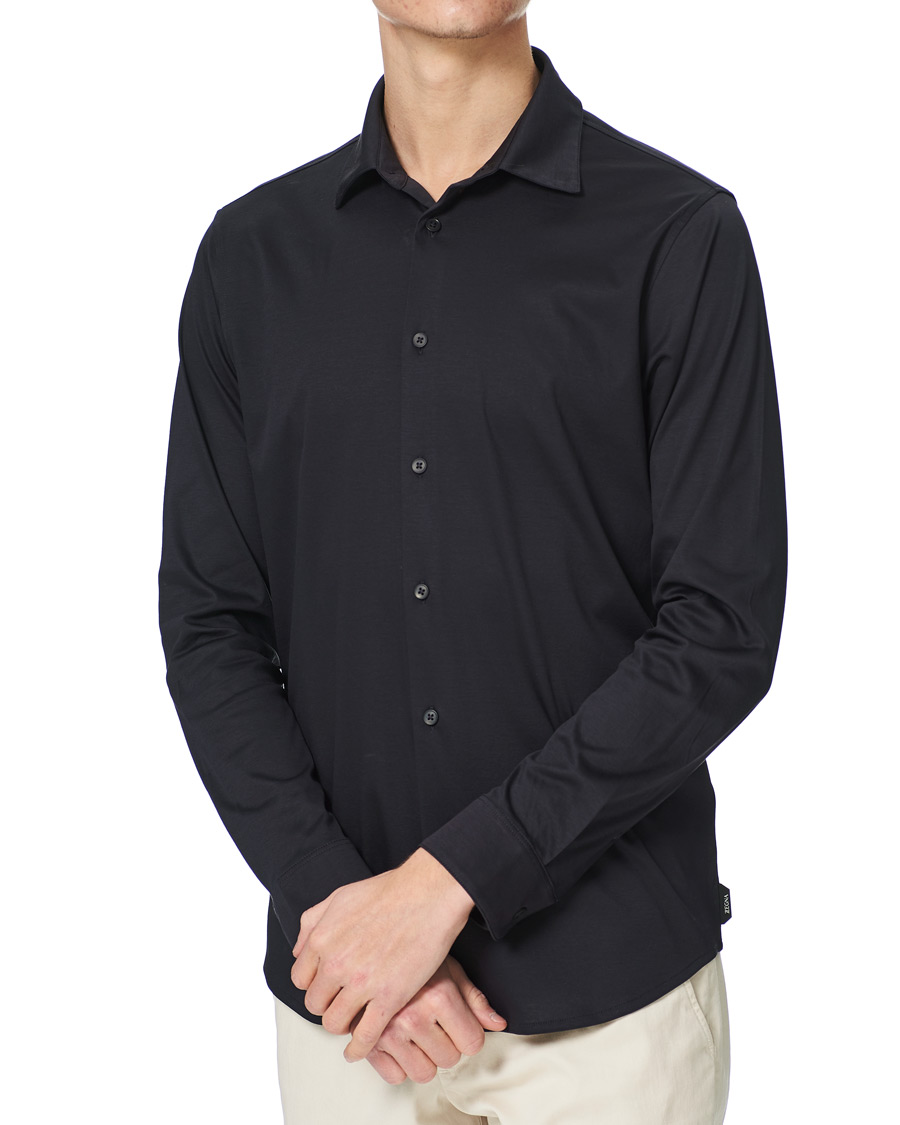 Herre | Skjorter | Z Zegna | Soft Jersey Shirt Navy