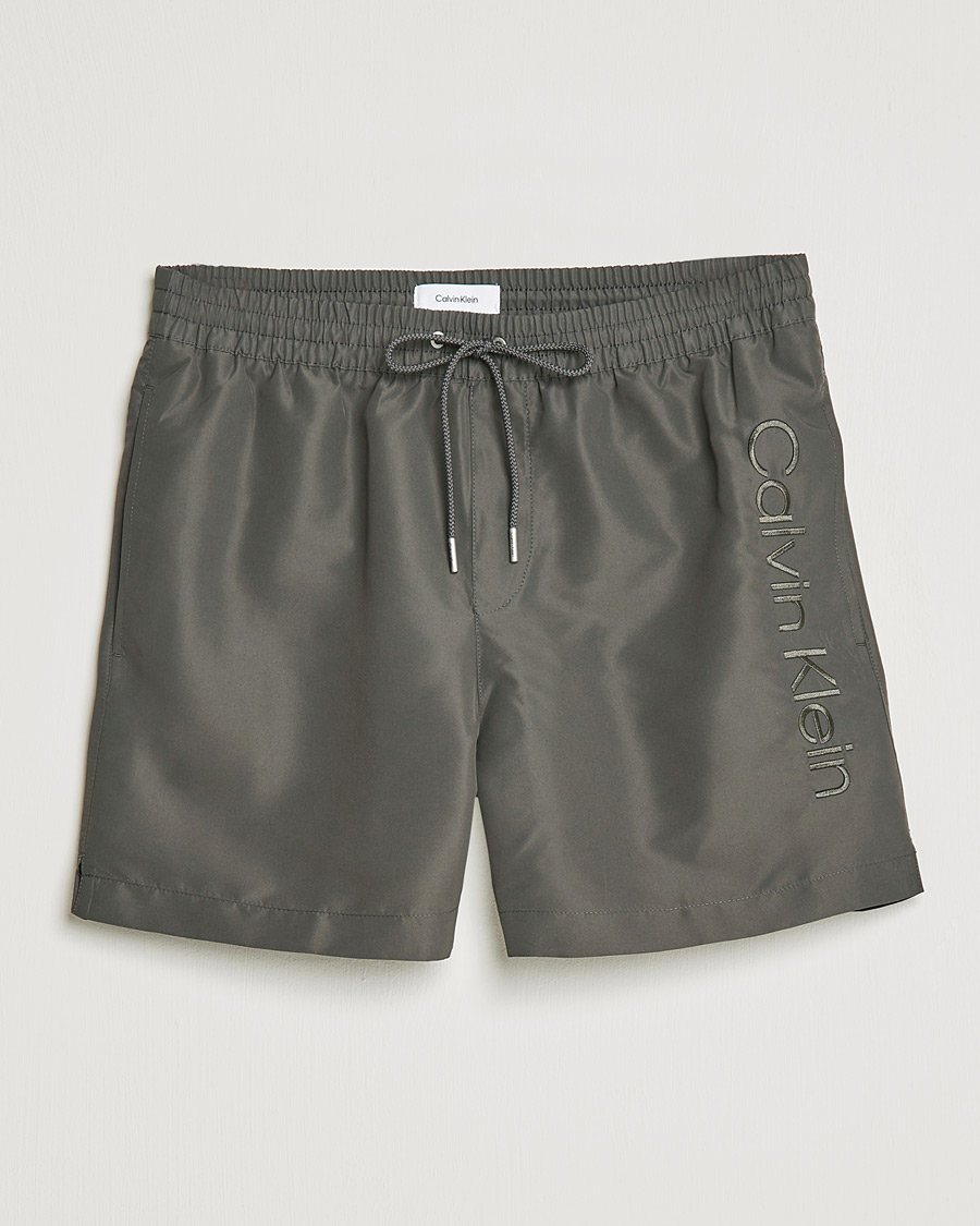 Herre | Badebukser | Calvin Klein | Tonal Logo Drawstring Swimshorts Industrial Grey