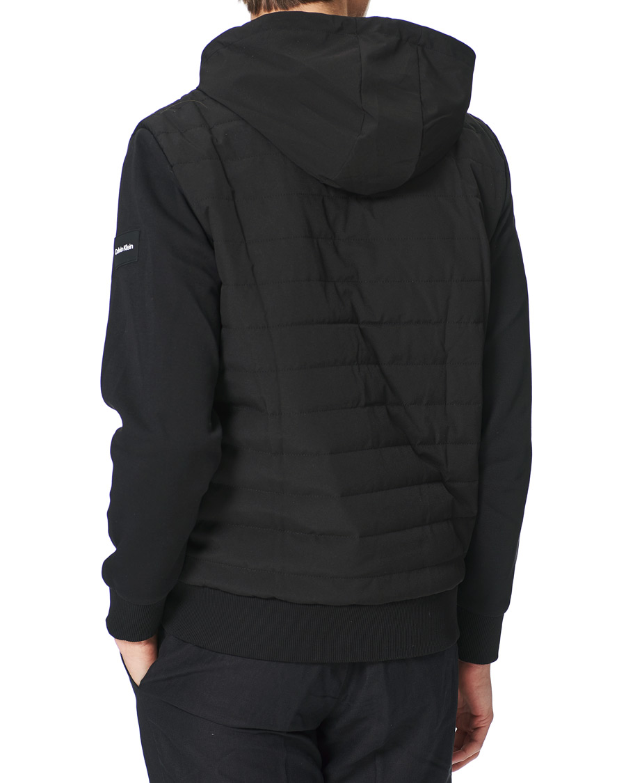 Herre | Trøjer | Calvin Klein | Quilted Nylon Mix Full Zip Hoodie Black
