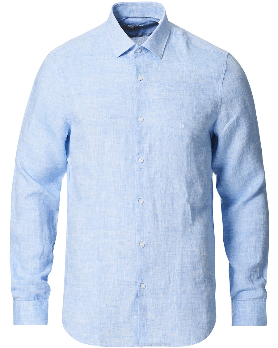 Herre | Skjorter | Calvin Klein | Slim Fit Linen Shirt Blue
