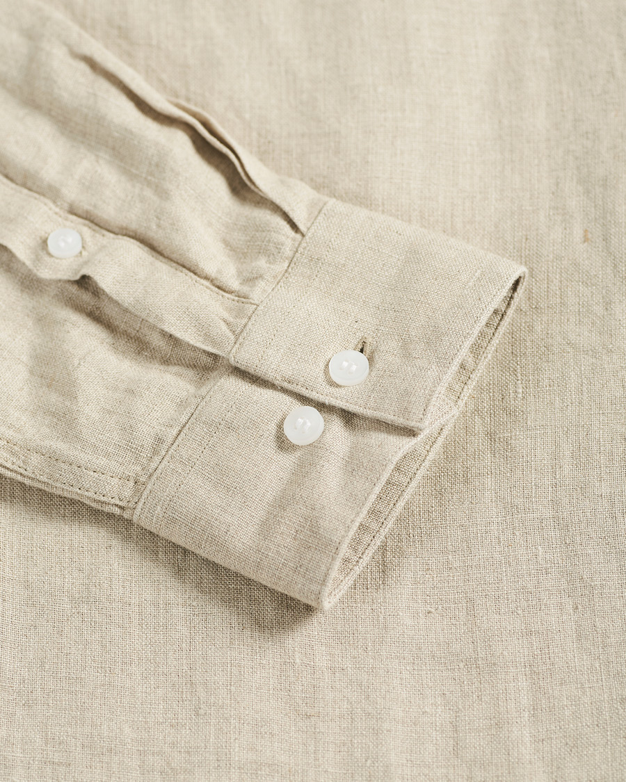 Herre | Skjorter | Calvin Klein | Slim Fit Linen Shirt Stony Beige