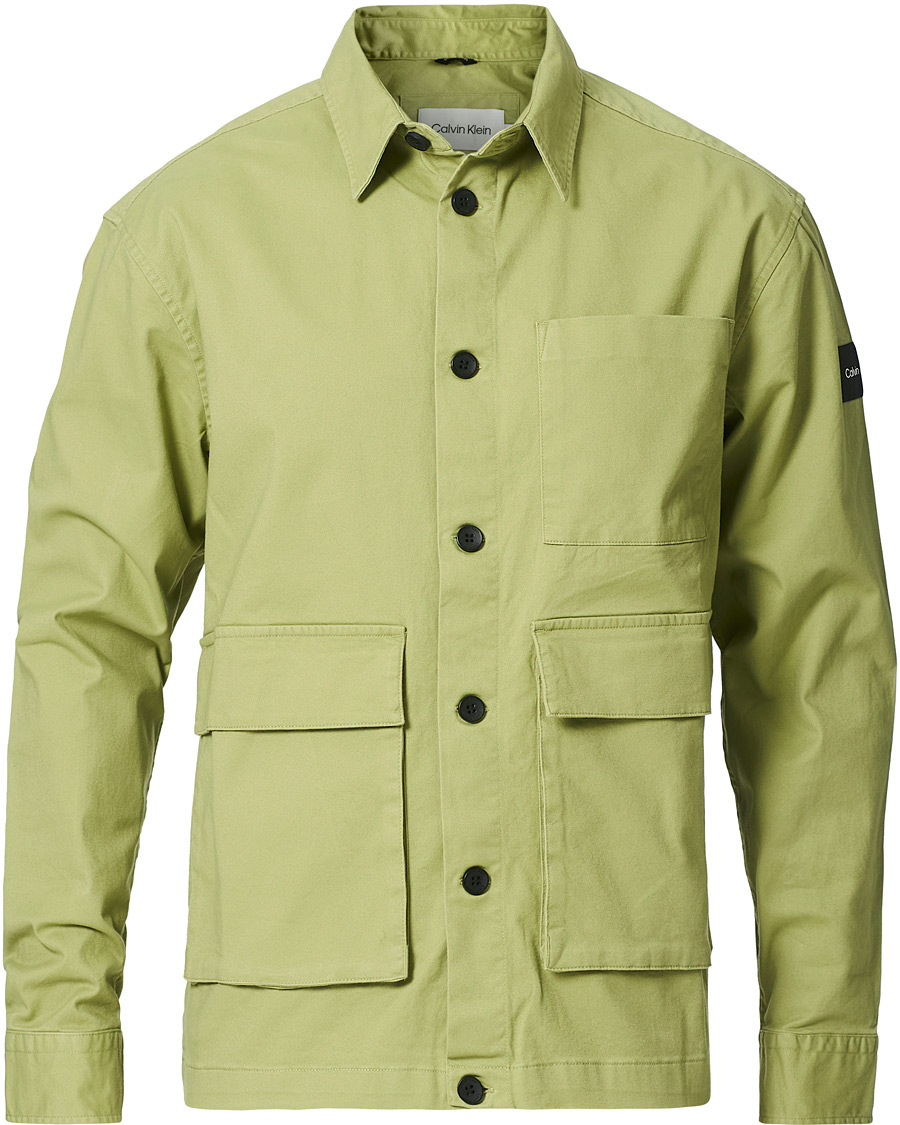 Herre | Skjorter | Calvin Klein | Twill Overshirt Sage Green