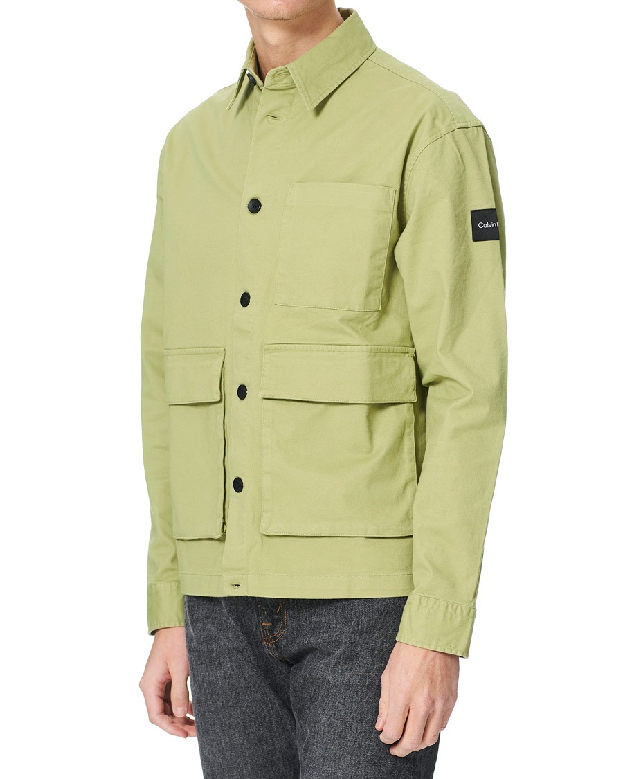 Herre | Skjorter | Calvin Klein | Twill Overshirt Sage Green