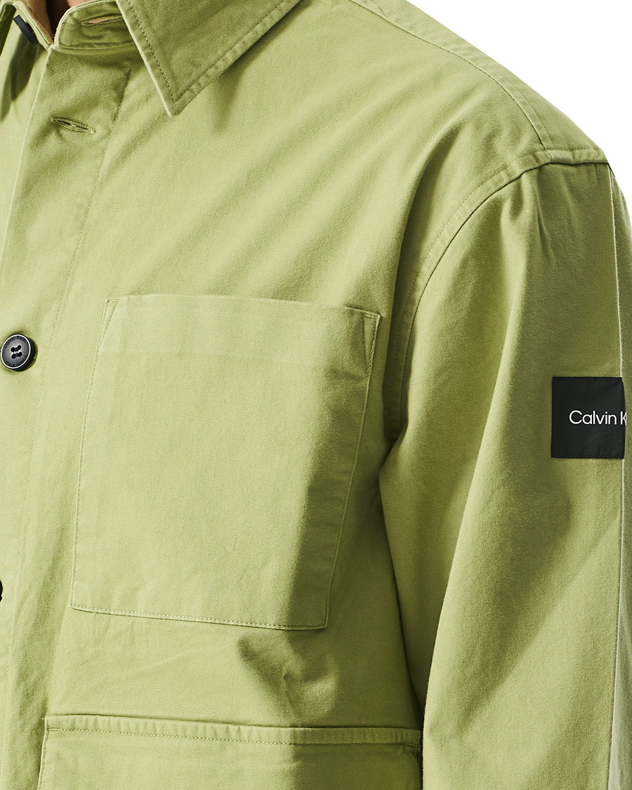 Herre | Skjorter | Calvin Klein | Twill Overshirt Sage Green