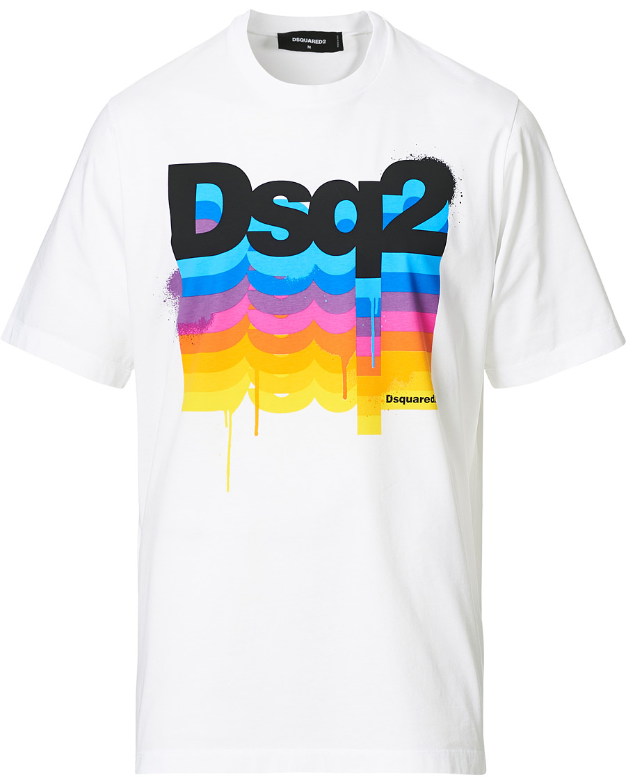 Herre | T-Shirts | Dsquared2 | Colour Print Tee White