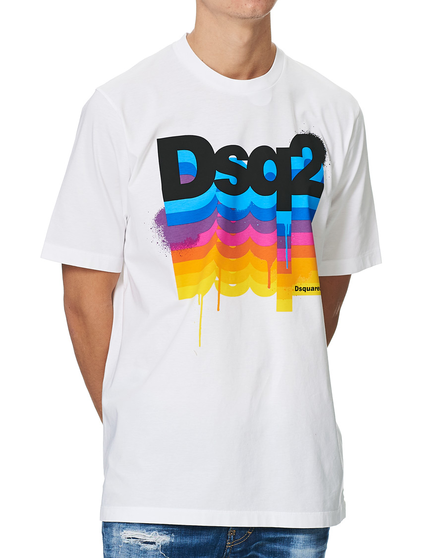 Herre | T-Shirts | Dsquared2 | Colour Print Tee White