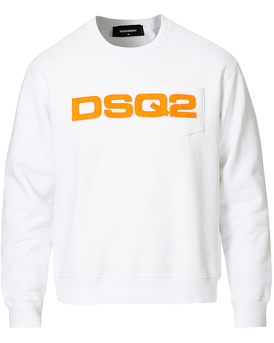 Herre | Trøjer | Dsquared2 | Flock Logo Sweatshirt White