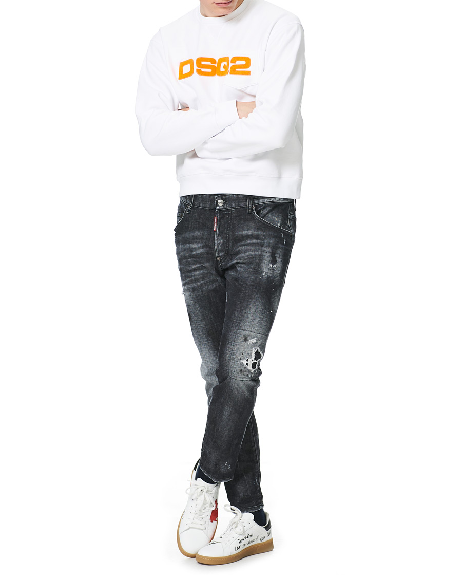 Herre | Trøjer | Dsquared2 | Flock Logo Sweatshirt White