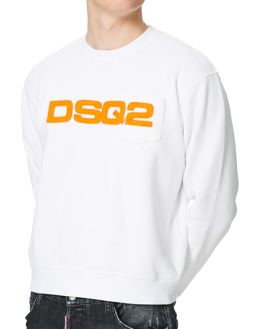 Herre | Trøjer | Dsquared2 | Flock Logo Sweatshirt White