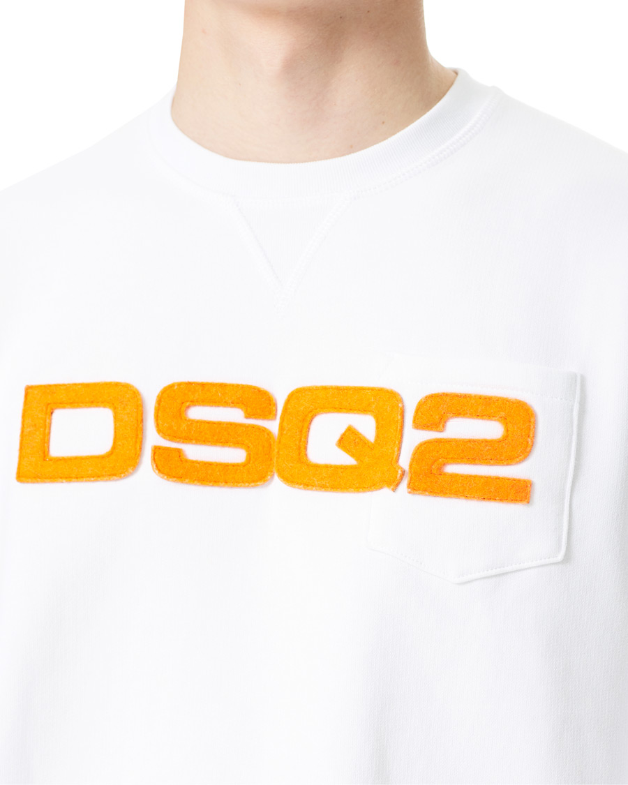 Herre | Trøjer | Dsquared2 | Flock Logo Sweatshirt White
