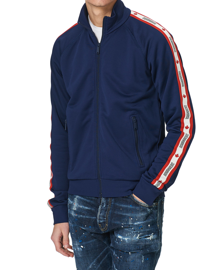 Herre | Trøjer | Dsquared2 | Track Zip Top Dark Blue