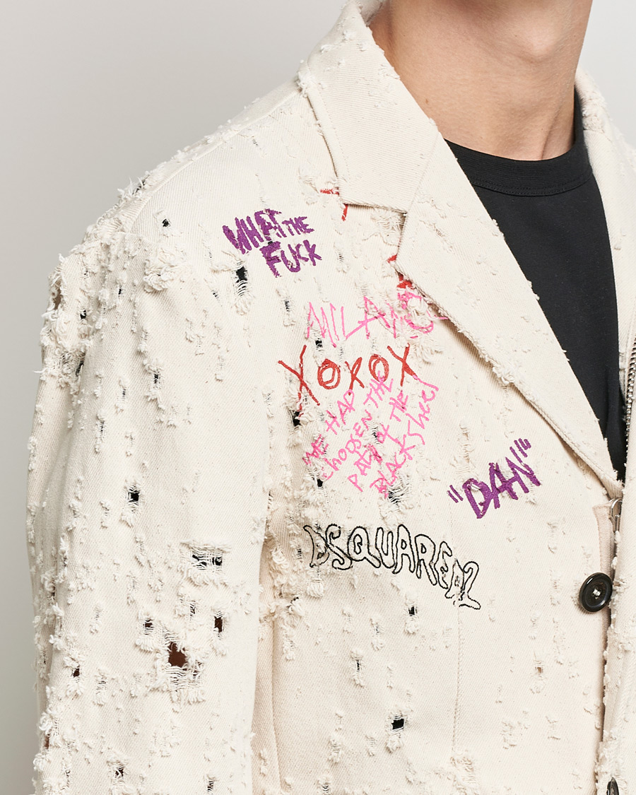 Herre | Blazere & jakker | Dsquared2 | Painted Military Blazer Light Beige