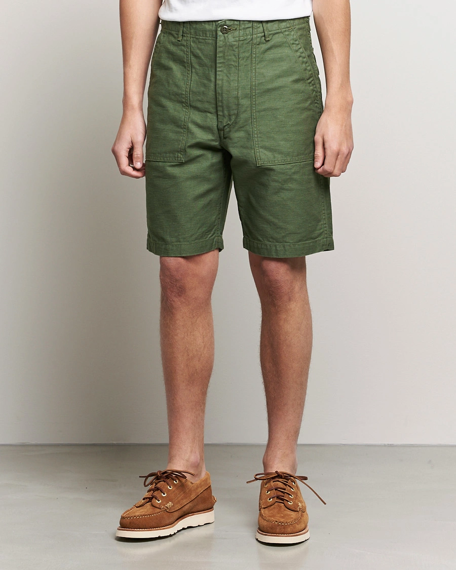 Herre | Chino shorts | orSlow | Slim Fit Original Sateen Fatigue Shorts Green