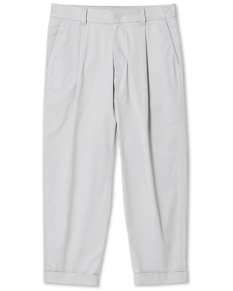 Herre | Bukser | Giorgio Armani | Tapered Cotton Trousers Light Grey