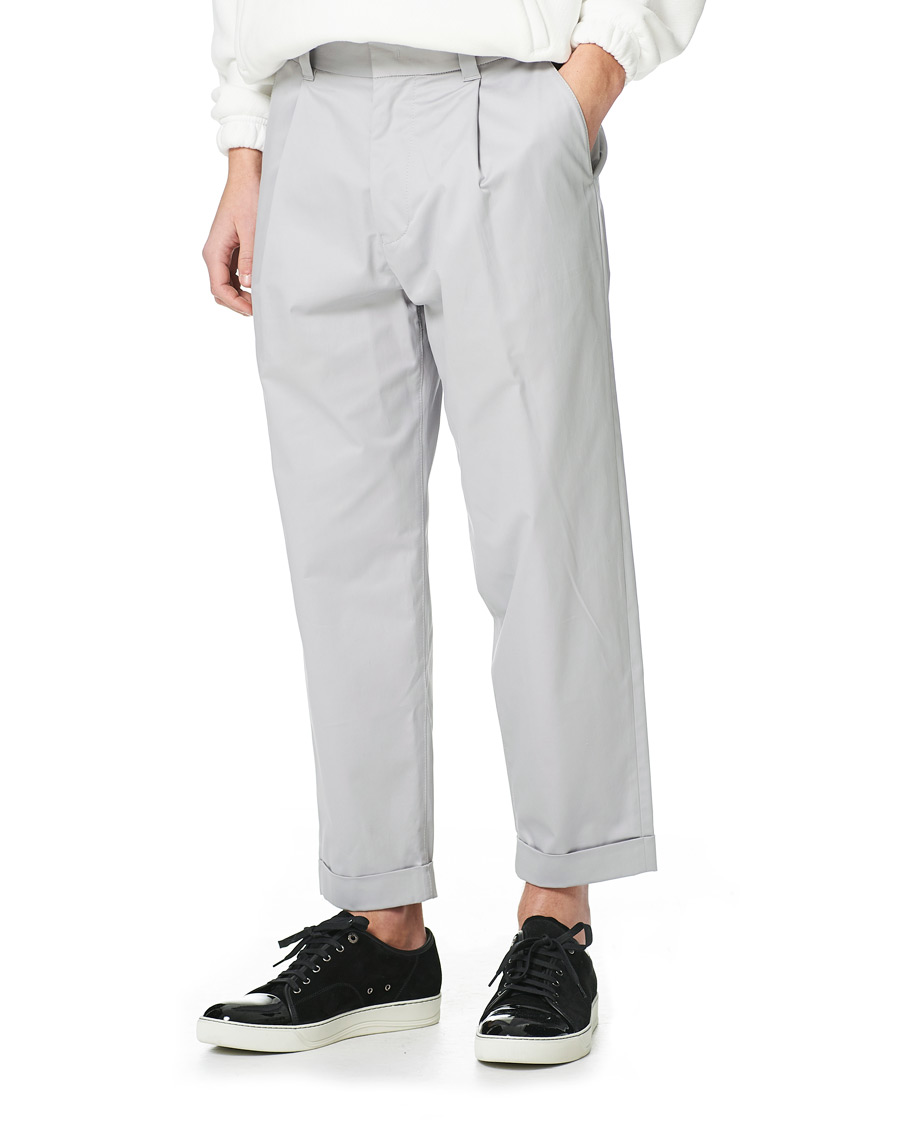 Herre | Bukser | Giorgio Armani | Tapered Cotton Trousers Light Grey