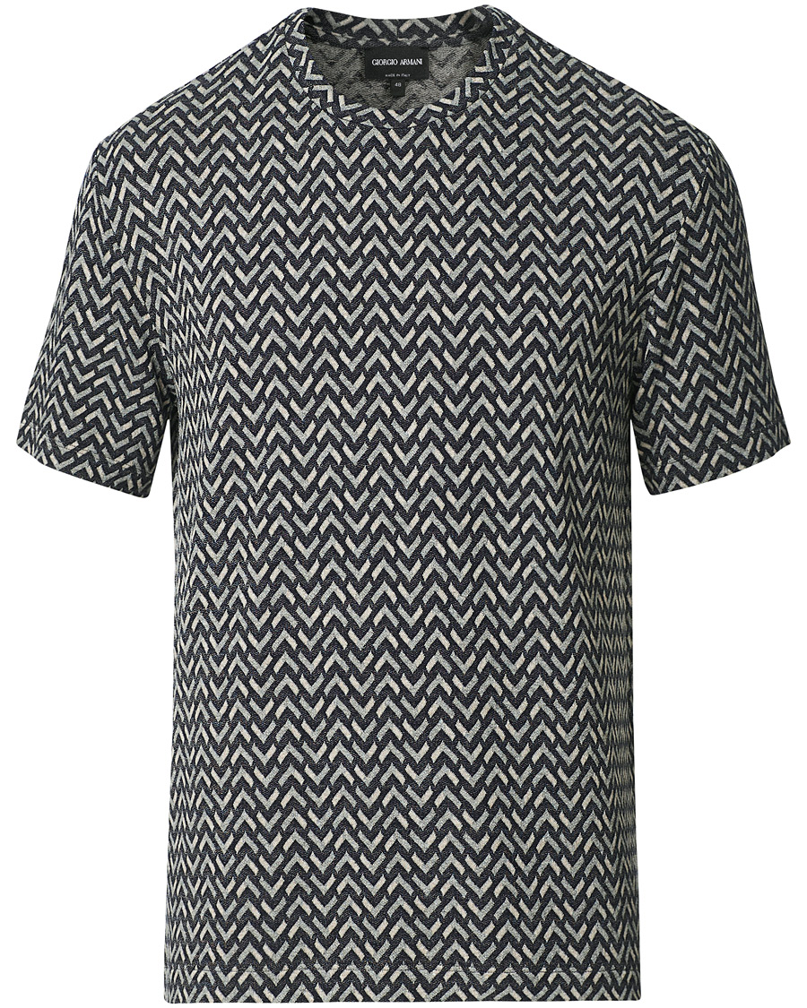Herre | T-Shirts | Giorgio Armani | Jersey Chevron T-Shirt Navy