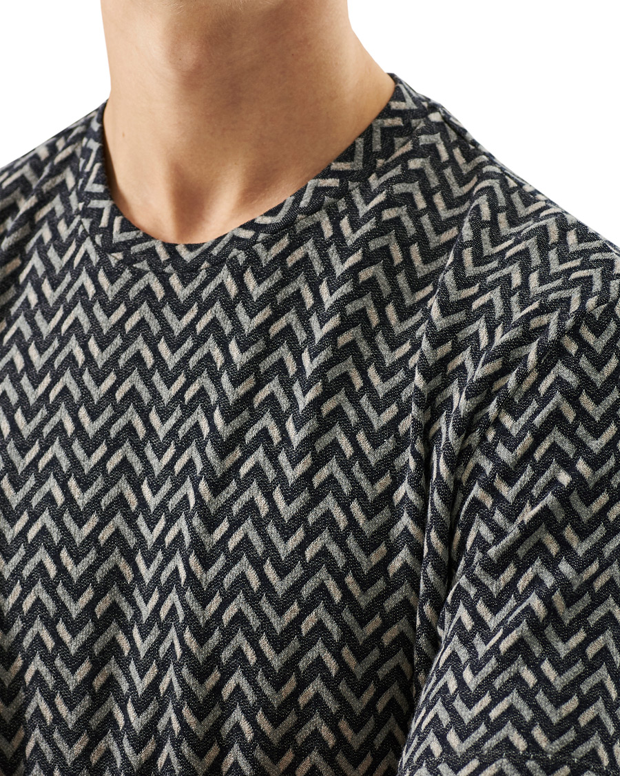 Herre | T-Shirts | Giorgio Armani | Jersey Chevron T-Shirt Navy