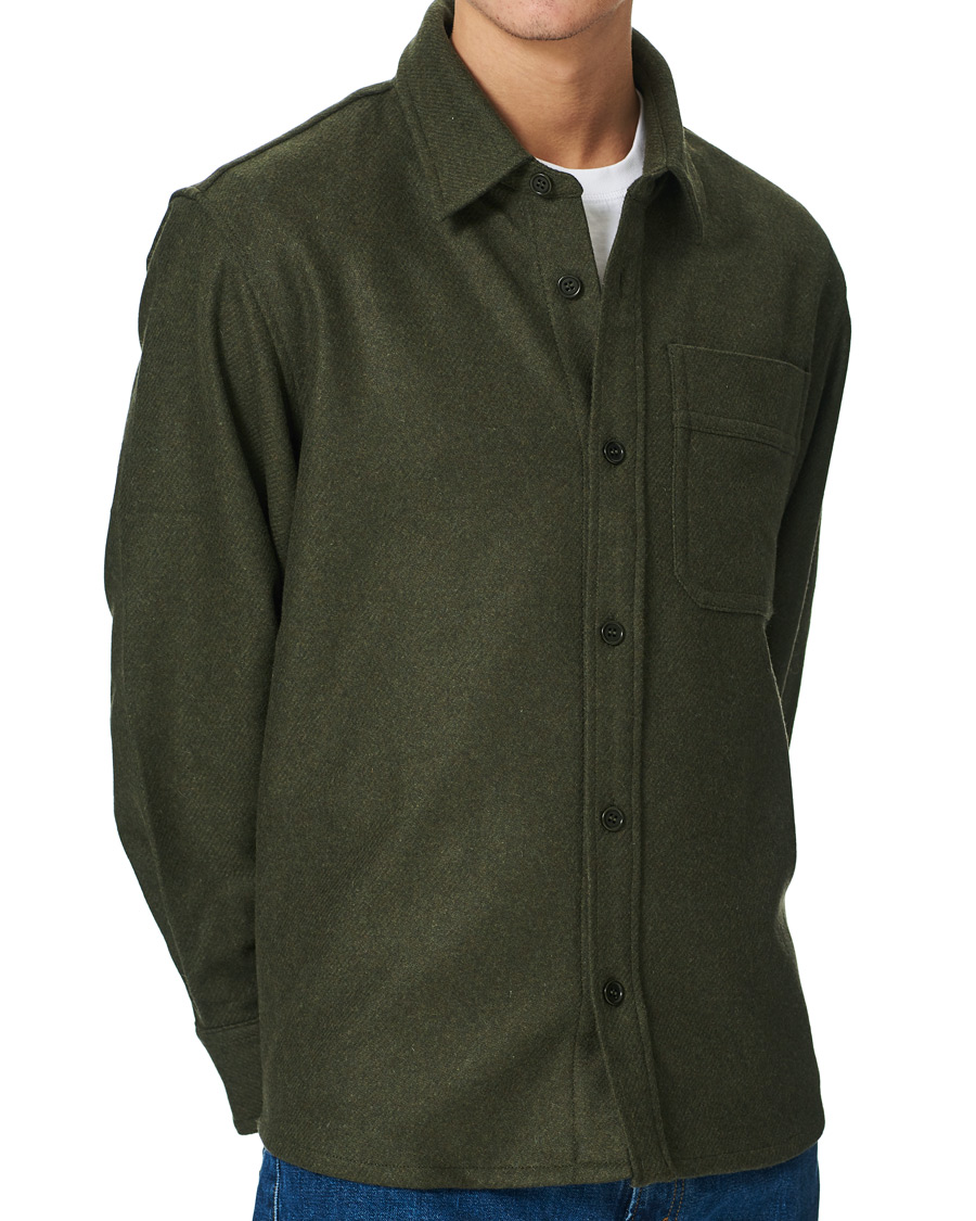 Herre | Skjorter | A.P.C. | Basile Wool Shirt Jacket Olive